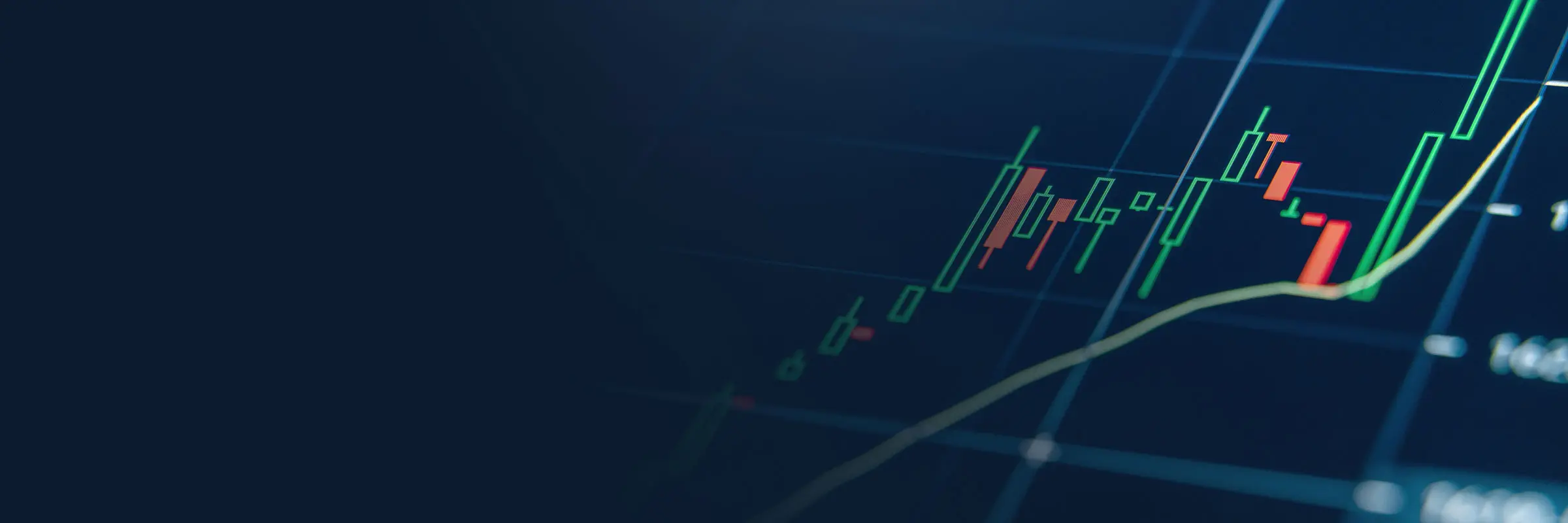 Finanzmarkt mit Aktienkursen und professioneller Analyse